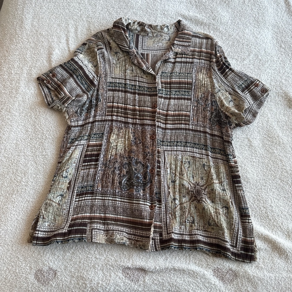 Plaid Button-Up Shirt